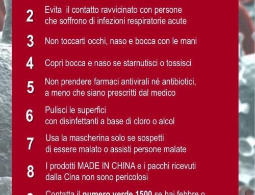 Coronavirus: dieci comportamenti da seguire